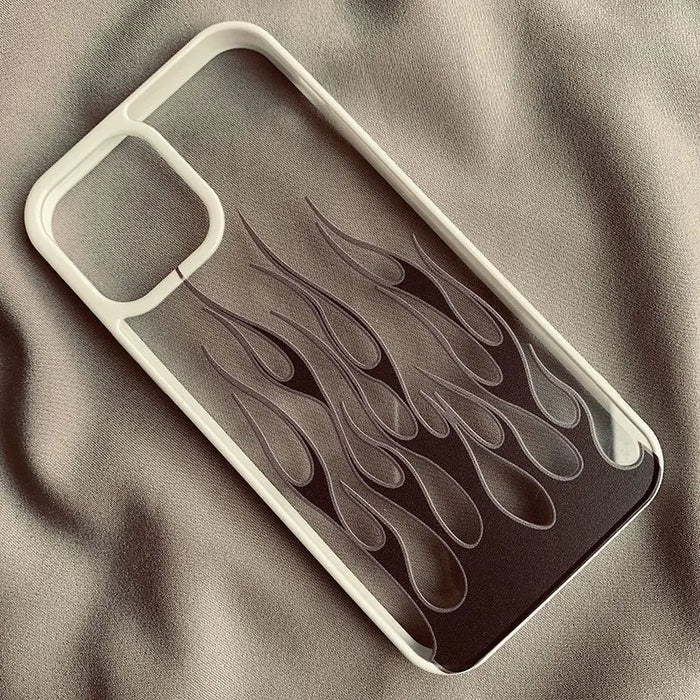 Black Purple Flame Hard Clear Phone Case PhoneShells