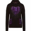 BLEEDING HEART - Large Hood Ripped Hoody Purple-Black Spiral USA