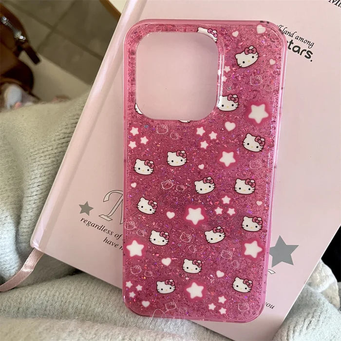 Bling Glitter Stars Hello Kitty Phone Case PhoneShells