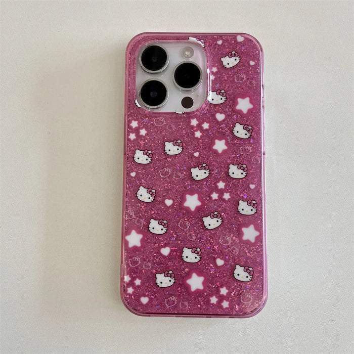 Bling Glitter Stars Hello Kitty Phone Case PhoneShells