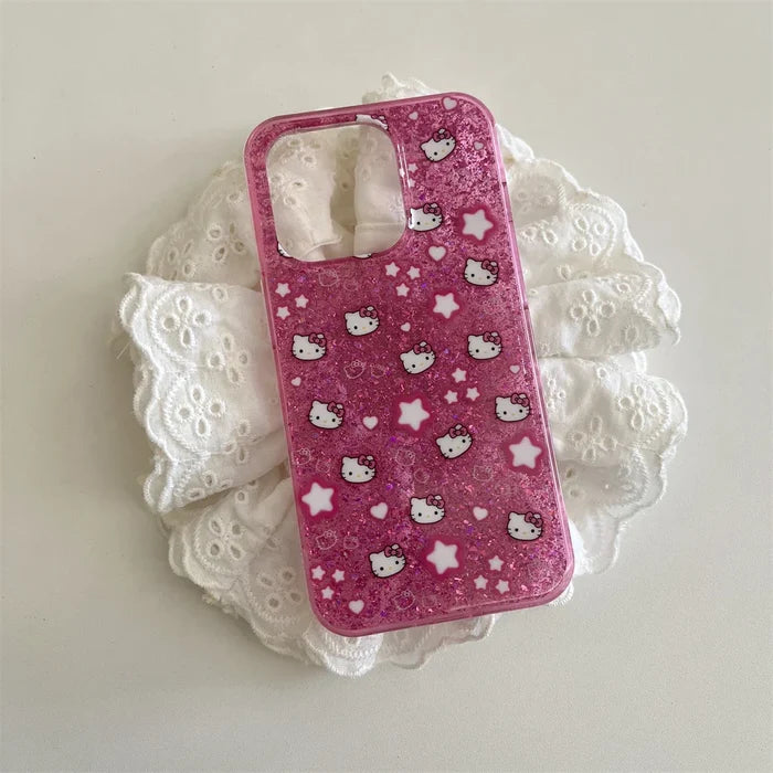 Bling Glitter Stars Hello Kitty Phone Case PhoneShells