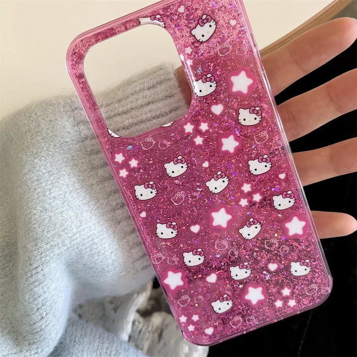 Bling Glitter Stars Hello Kitty Phone Case PhoneShells