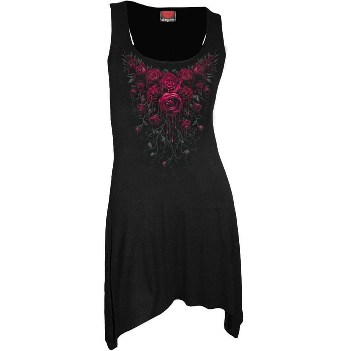 BLOOD ROSE - Goth Bottom Camisole Dress Black Spiral USA