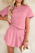 Blossom Cropped Tee and Ruffle High Waist Skort Set Shewin