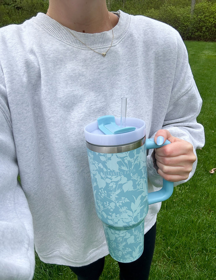 Blue Botanic 40 oz Tumbler Elevated Faith