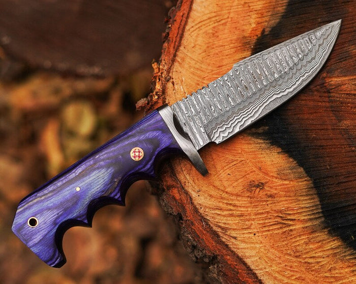 Bobcat Damascus Steel Hunting Knife by cskforged cskforged