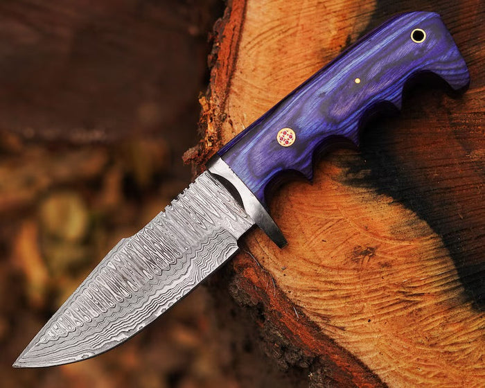 Bobcat Damascus Steel Hunting Knife by cskforged cskforged
