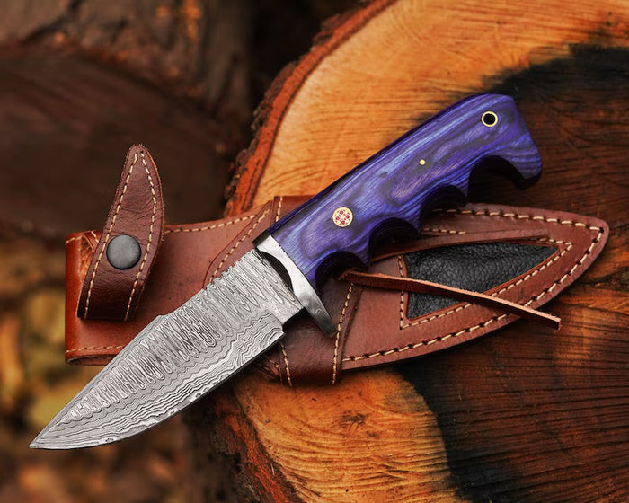 Bobcat Damascus Steel Hunting Knife by cskforged cskforged