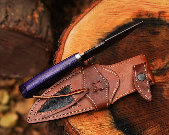 Bobcat Damascus Steel Hunting Knife by cskforged cskforged