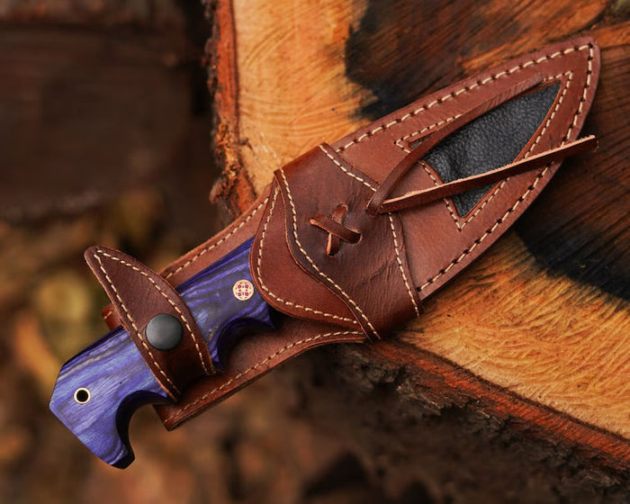 Bobcat Damascus Steel Hunting Knife by cskforged cskforged