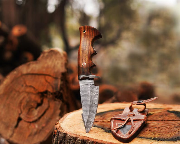 Bocat Damascus Steel Hunting Knife by cskforged cskforged