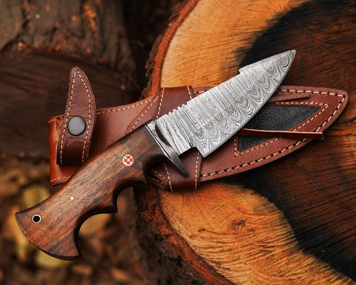 Bocat Damascus Steel Hunting Knife by cskforged cskforged