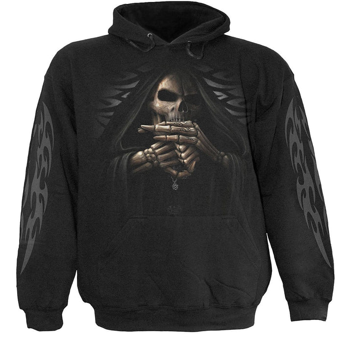 BONE FINGER - Hoody Black Spiral USA