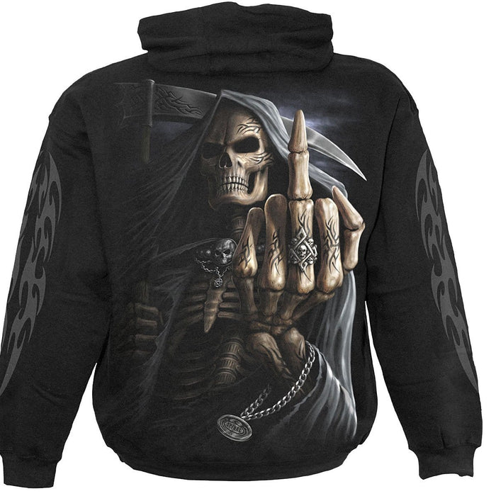 BONE FINGER - Hoody Black Spiral USA