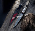 Bone Shaker Damascus Sword– Hand-Forged Biker’s Battle Black Chrome Accent cskforged
