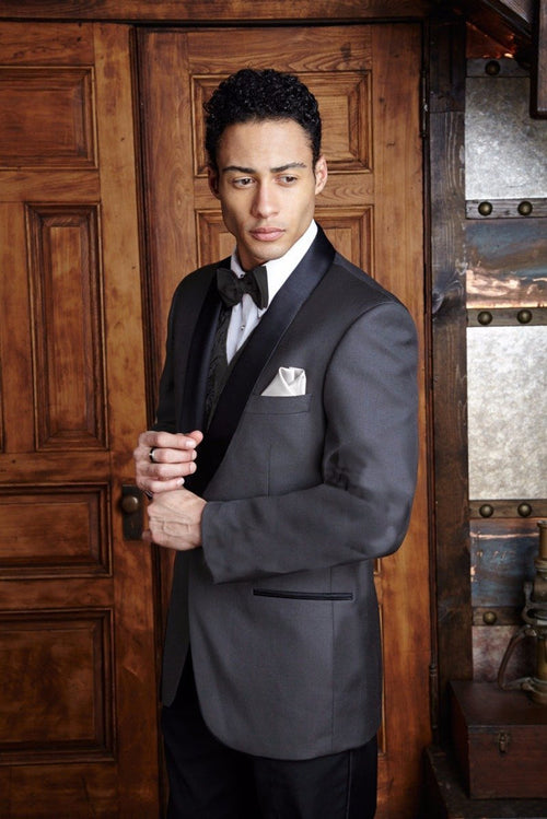 "Bradford" Steel Grey Tuxedo Jacket Shawl (Separates) Tux-USA