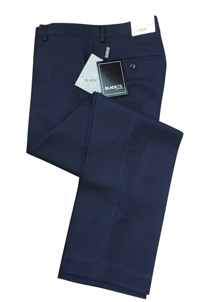 "Bradley" Midnight Navy Luxury Wool Blend Suit Pants - Unhemmed Tux-USA