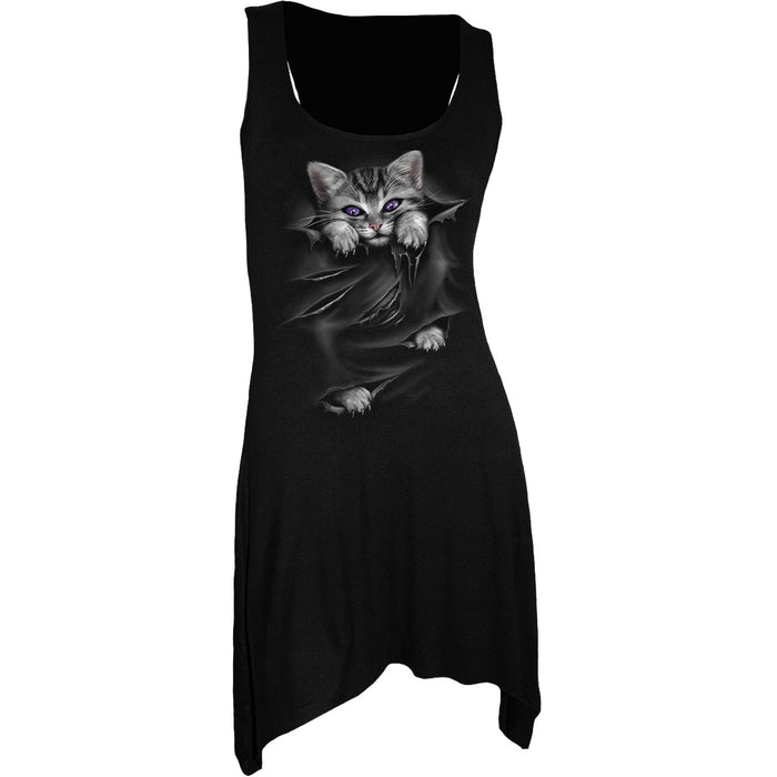 BRIGHT EYES - Goth Bottom Camisole Dress Black Spiral USA