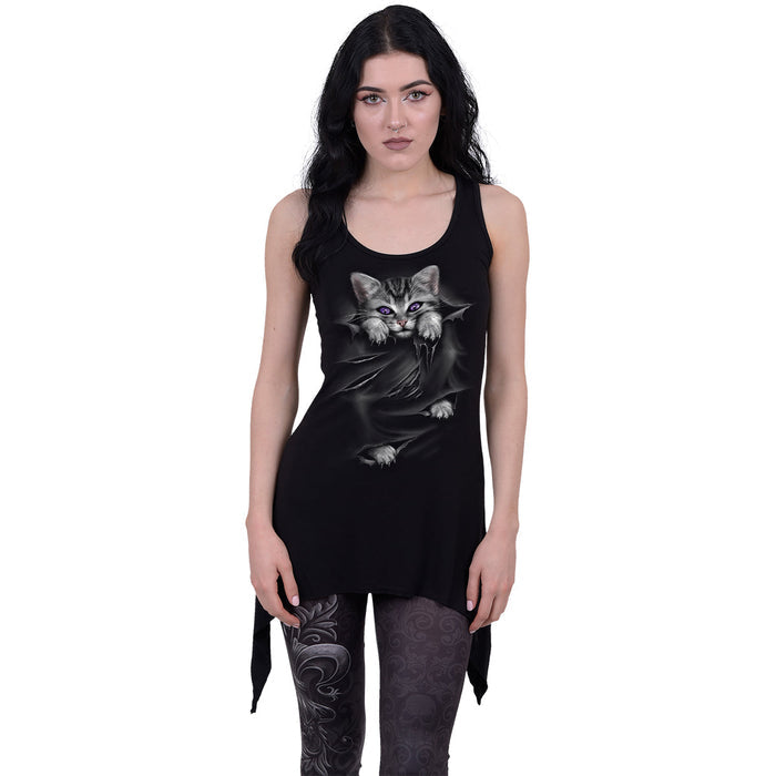 BRIGHT EYES - Goth Bottom Camisole Dress Black Spiral USA