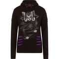 BRIGHT EYES - Large Hood Ripped Hoody Purple-Black Spiral USA