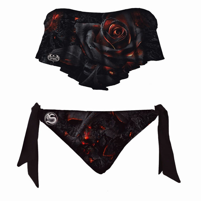 BURNT ROSE - Allover Flapover Bikini Swimsuit Spiral USA