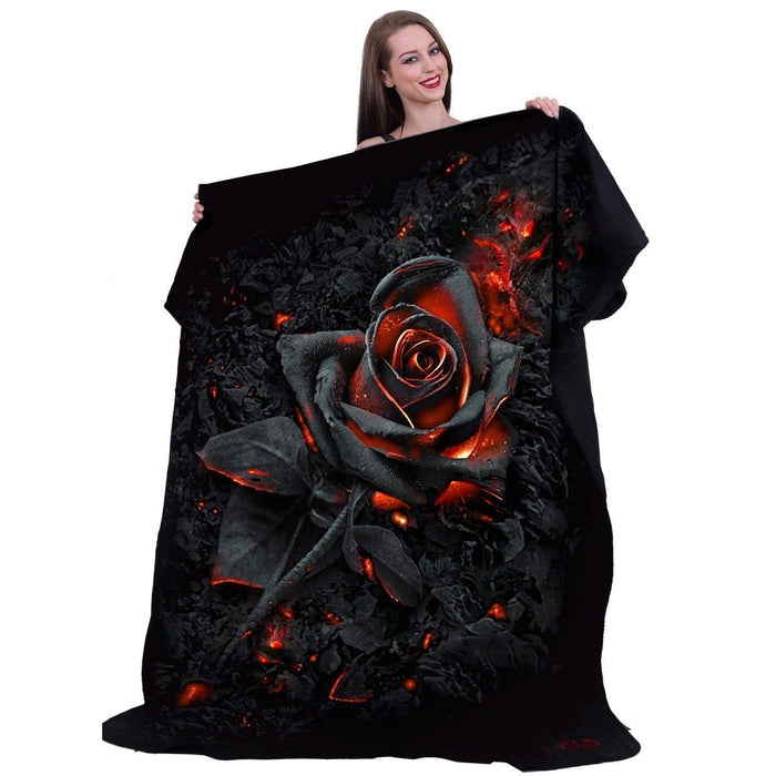 BURNT ROSE - Fleece Blanket with Double Sided Print Spiral USA
