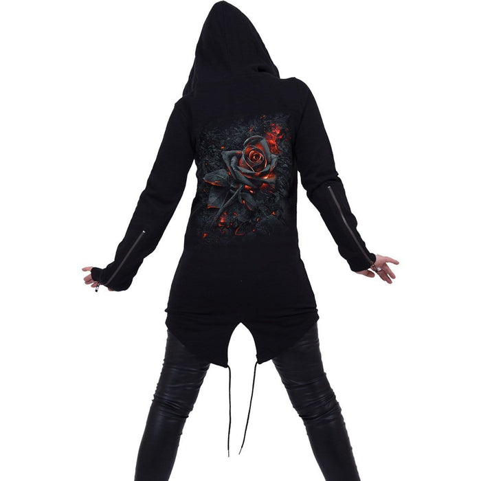 BURNT ROSE - Ladies Fish Tail Full Zip Hoody - Zip Sleeve Spiral USA