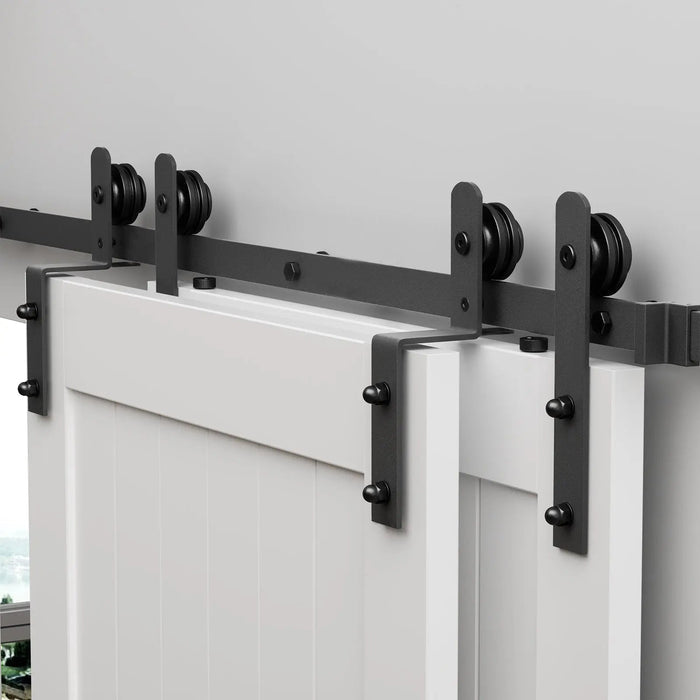 Bypass Sliding Barn Door Hardware Kit Basic I Pulley (No Door) HAUSVITA