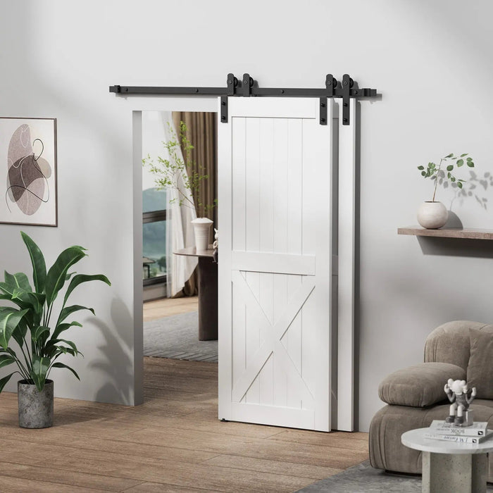 Bypass Sliding Barn Door Hardware Kit Basic I Pulley (No Door) HAUSVITA