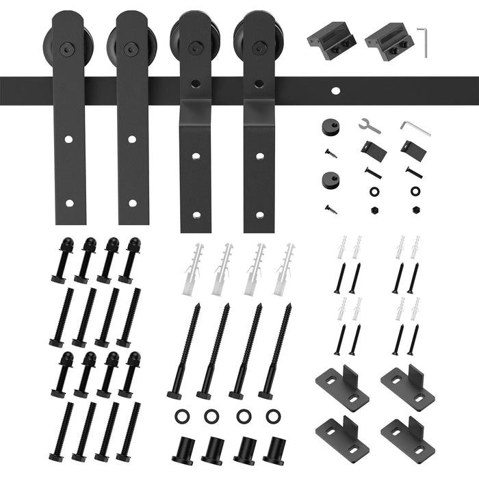 Bypass Sliding Barn Door Hardware Kit Basic I Pulley (No Door) HAUSVITA