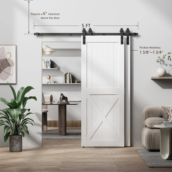Bypass Sliding Barn Door Hardware Kit Basic I Pulley (No Door) HAUSVITA