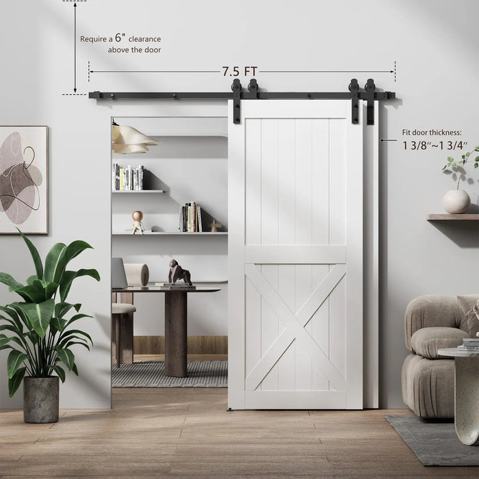 Bypass Sliding Barn Door Hardware Kit Basic I Pulley (No Door) HAUSVITA