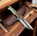 Camel Bone Hand Forged Damascus Steel Hunting Knife cskforged
