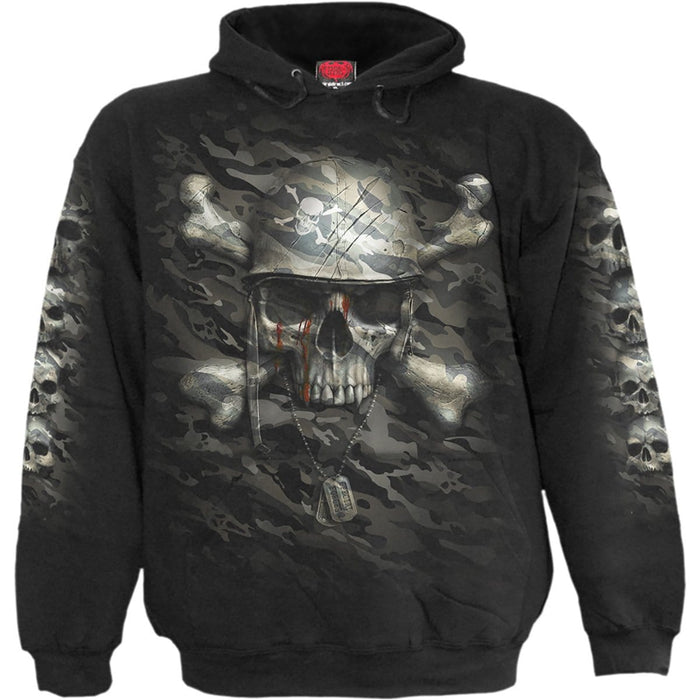 CAMO-SKULL - Hoody Black Spiral USA