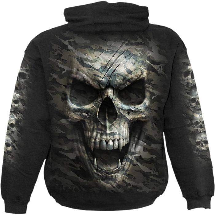 CAMO-SKULL - Hoody Black Spiral USA