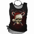CANDY CANE SANTA - 2in1 Neck Tie Mesh Top Black Spiral USA