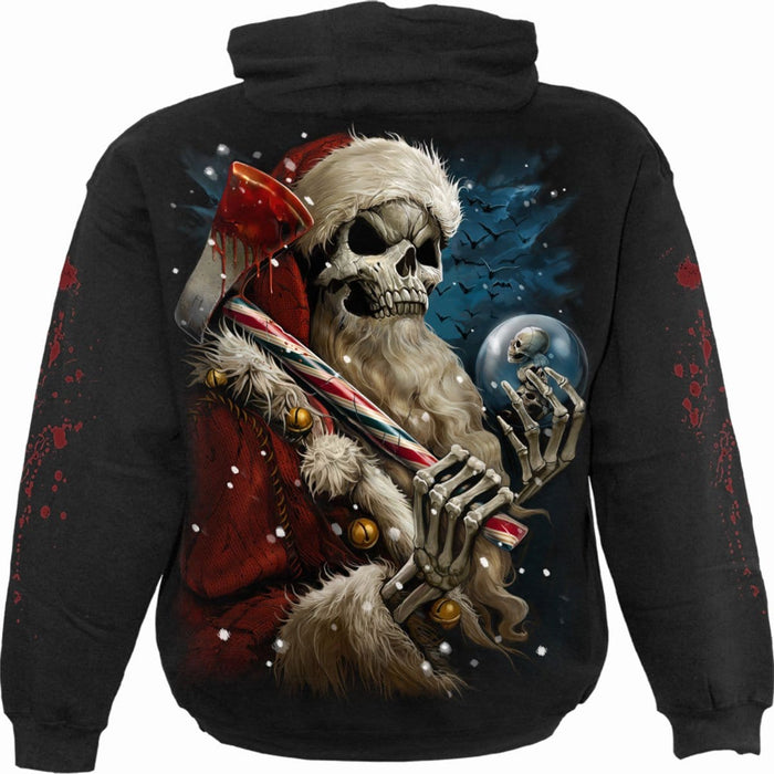 CANDY CANE SANTA - Hoody Black Spiral USA