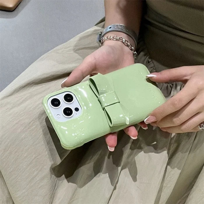 Candy Color Cute Bowknot Phone Case For iPhone PhoneShells