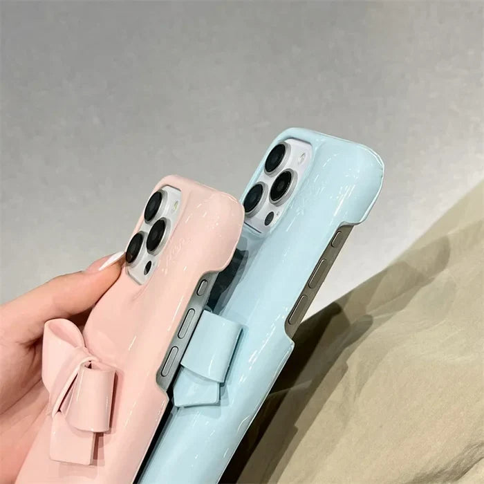 Candy Color Cute Bowknot Phone Case For iPhone PhoneShells