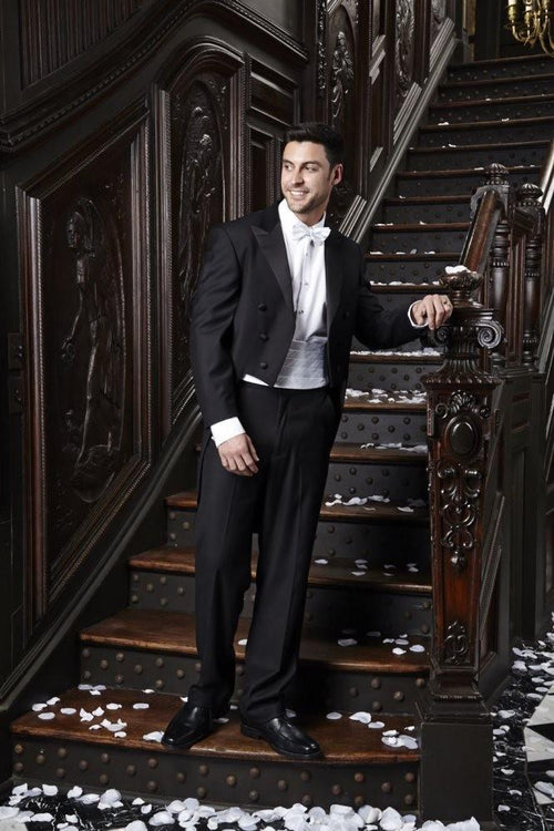 "Capri" Black Full Dress Jacket Peak (Separates) Tux-USA
