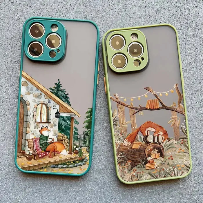 Cartoon Animal Bear Fox Squirrel Phone Case For iPhone PhoneShells