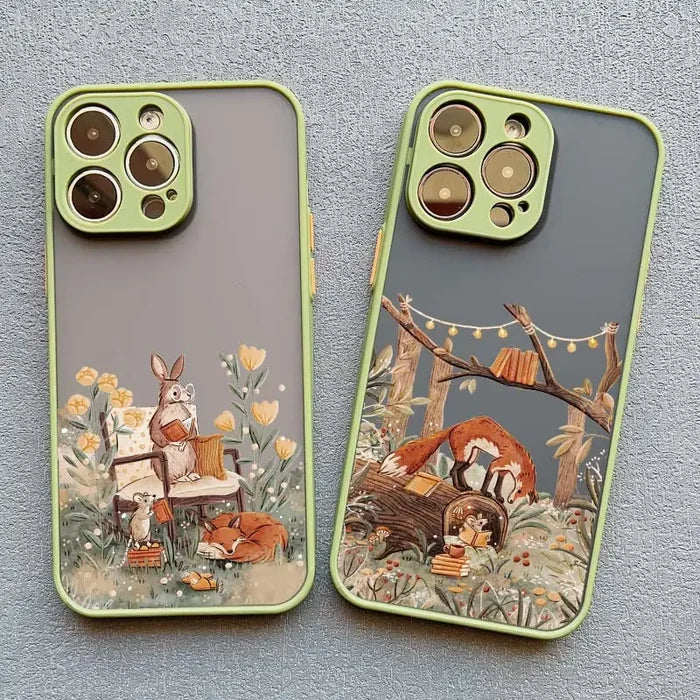Cartoon Animal Bear Fox Squirrel Phone Case For iPhone PhoneShells
