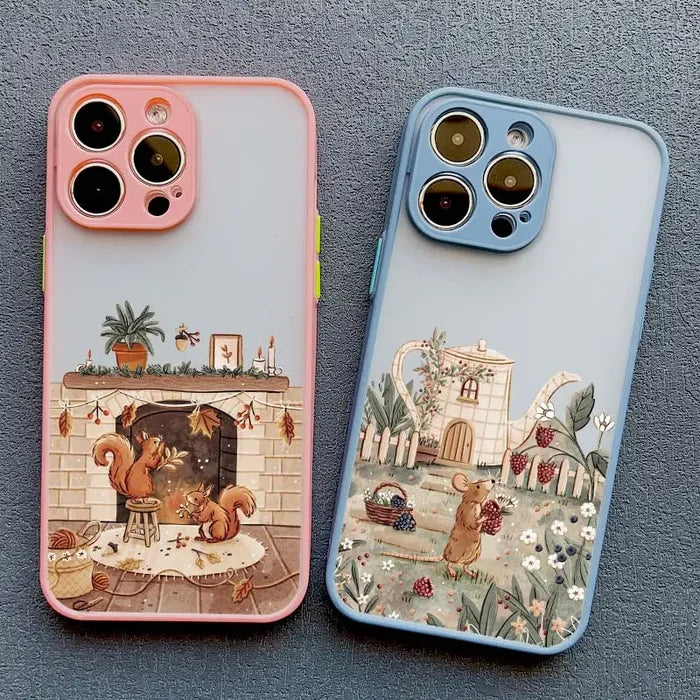 Cartoon Animal Bear Fox Squirrel Phone Case For iPhone PhoneShells