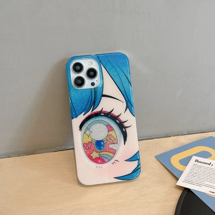 Cartoon Anime Iridescent Shinning Eyes Double Layers Phone Case PhoneShells