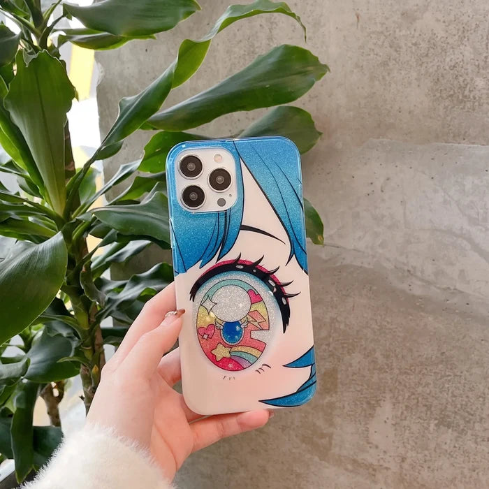 Cartoon Anime Iridescent Shinning Eyes Double Layers Phone Case PhoneShells