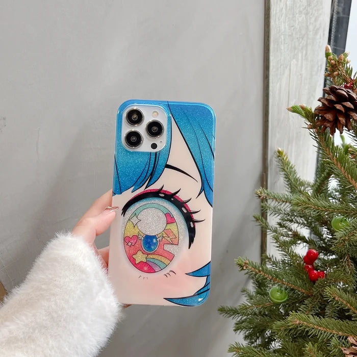 Cartoon Anime Iridescent Shinning Eyes Double Layers Phone Case PhoneShells