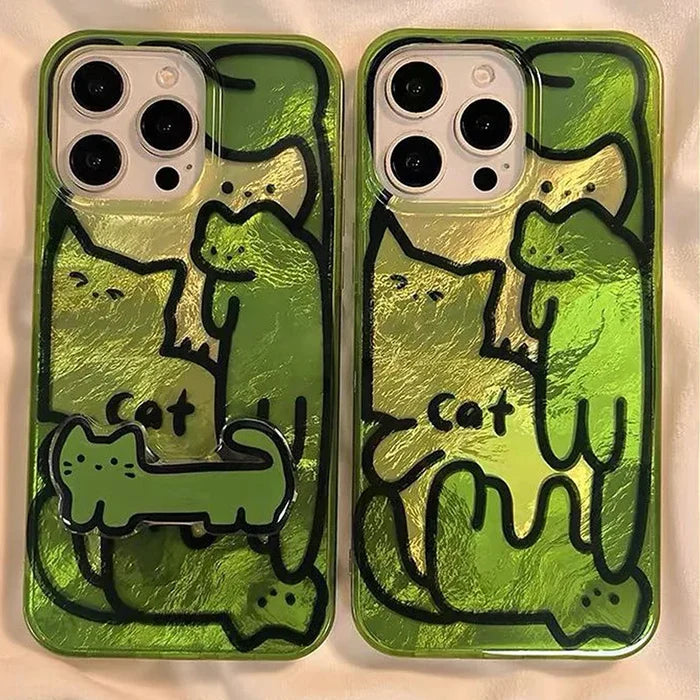 Cartoon Line Cat Dog Phone Case PhoneShells