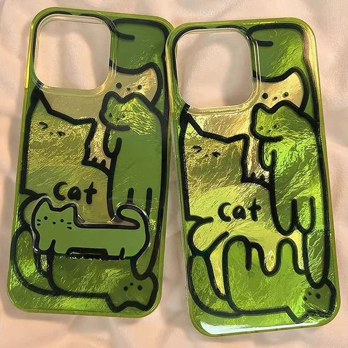 Cartoon Line Cat Dog Phone Case PhoneShells