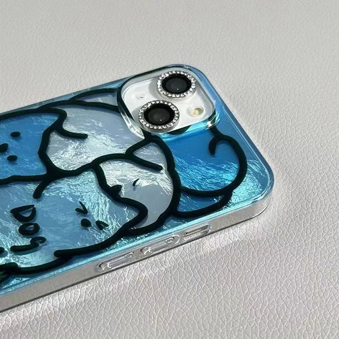 Cartoon Line Cat Dog Phone Case PhoneShells