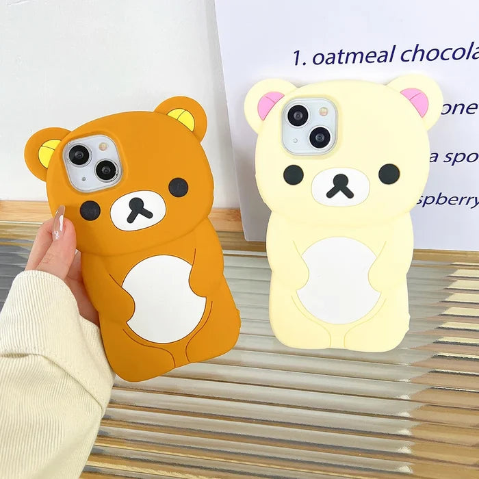 Cartoon Rilakkuma Bear Silicone Soft Cover Phone Case PhoneShells